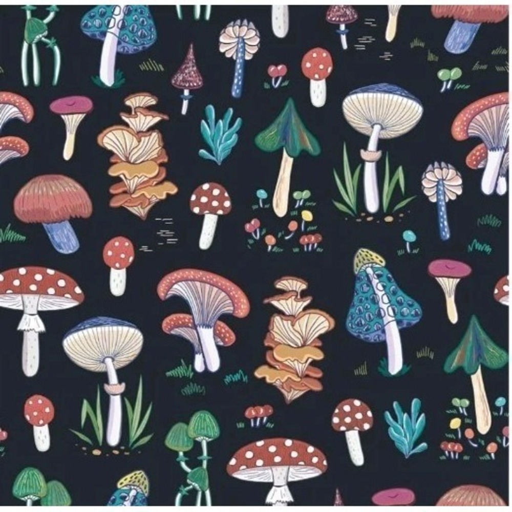 Whimsigoth Goth Colorful Mushroom Wallpaper 17.7" X 100" Peel And Stick Set Of 2